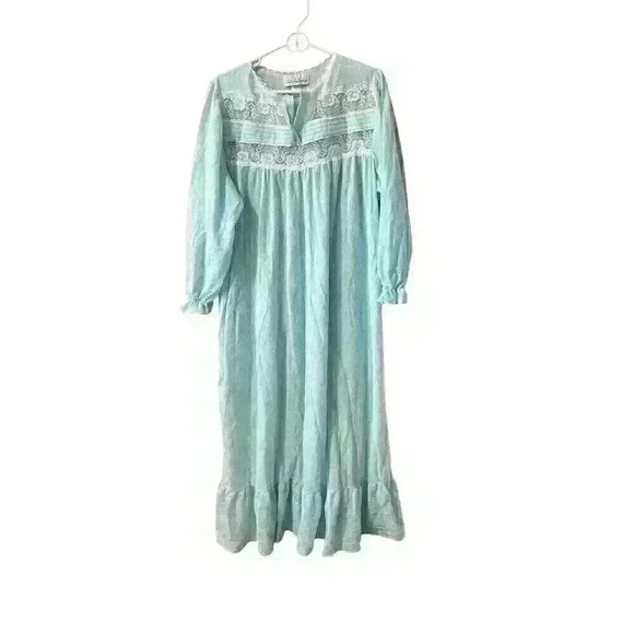 Beautiful VTG NIGHT TIME Creations Floral Cotton & Lace Nightgown Size 1X - Picture 1 of 7